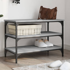 vidaXL Shoe Bench Grey Sonoma 70x38.5x49 cm Engineered Wood 1