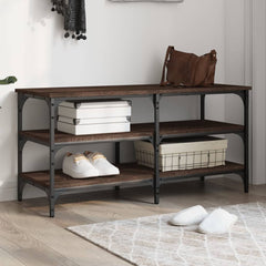 vidaXL Shoe Bench Brown Oak 100x38.5x49 cm Engineered Wood 1