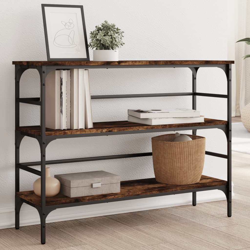 Console Table Engineered Wood in Smoked Oak