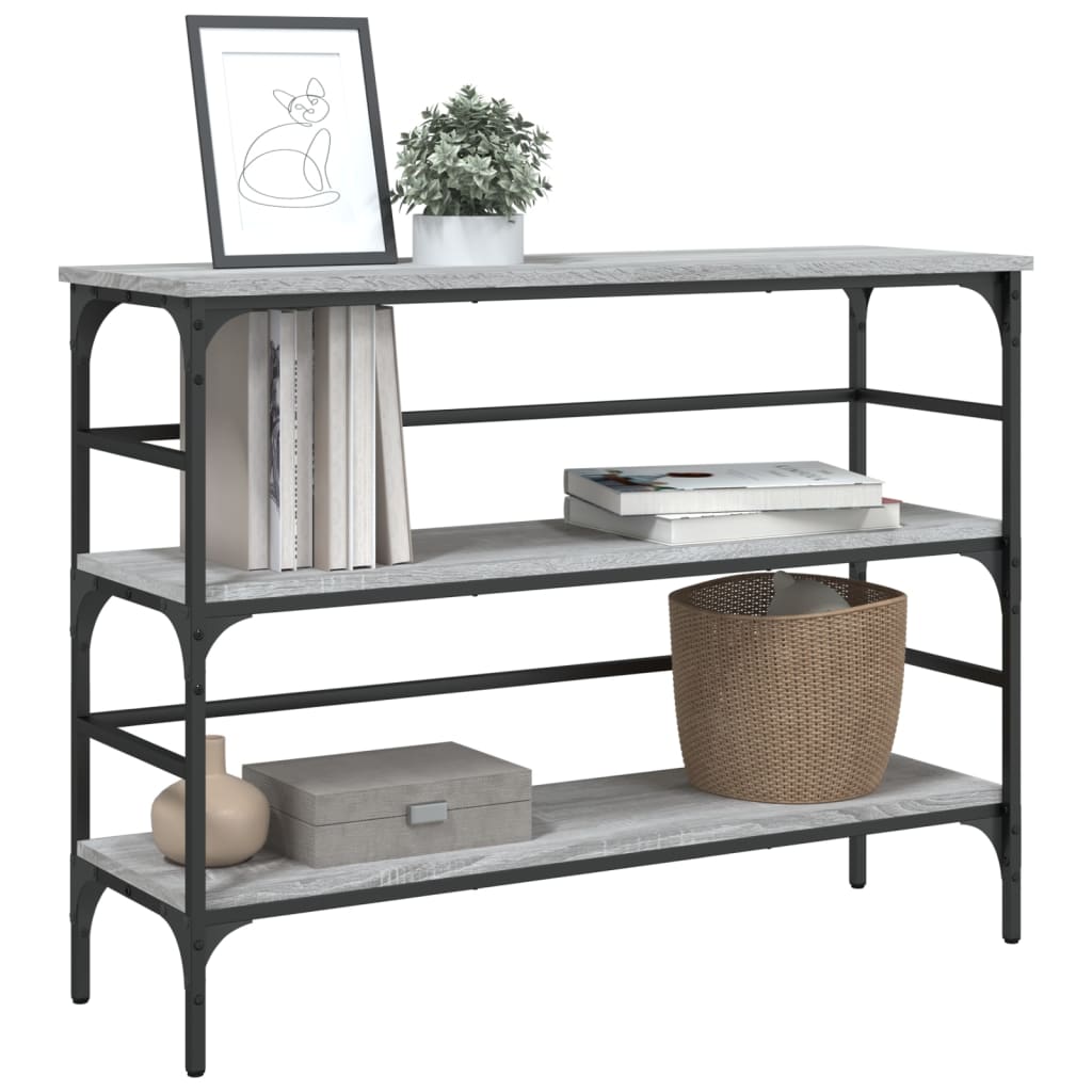vidaXL Console Table Grey Sonoma 100x32x75 cm Engineered Wood 4