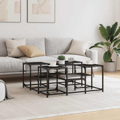 vidaXL Coffee Table Black 91x91x40 cm Engineered Wood 3