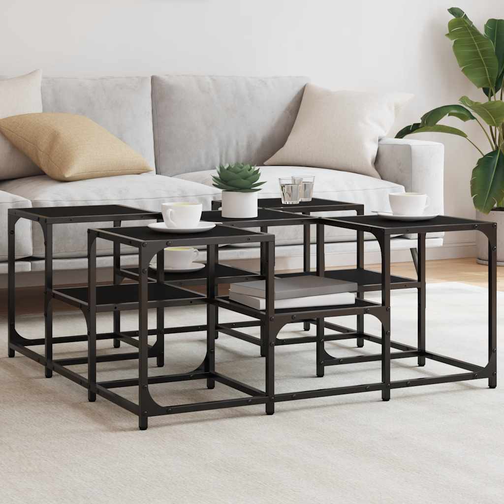 vidaXL Coffee Table Black 91x91x40 cm Engineered Wood 1