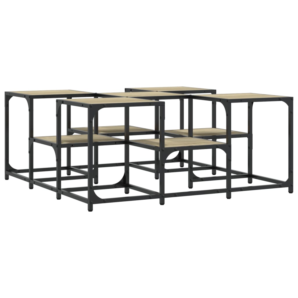 vidaXL Coffee Table Sonoma Oak 91x91x40 cm Engineered Wood 2