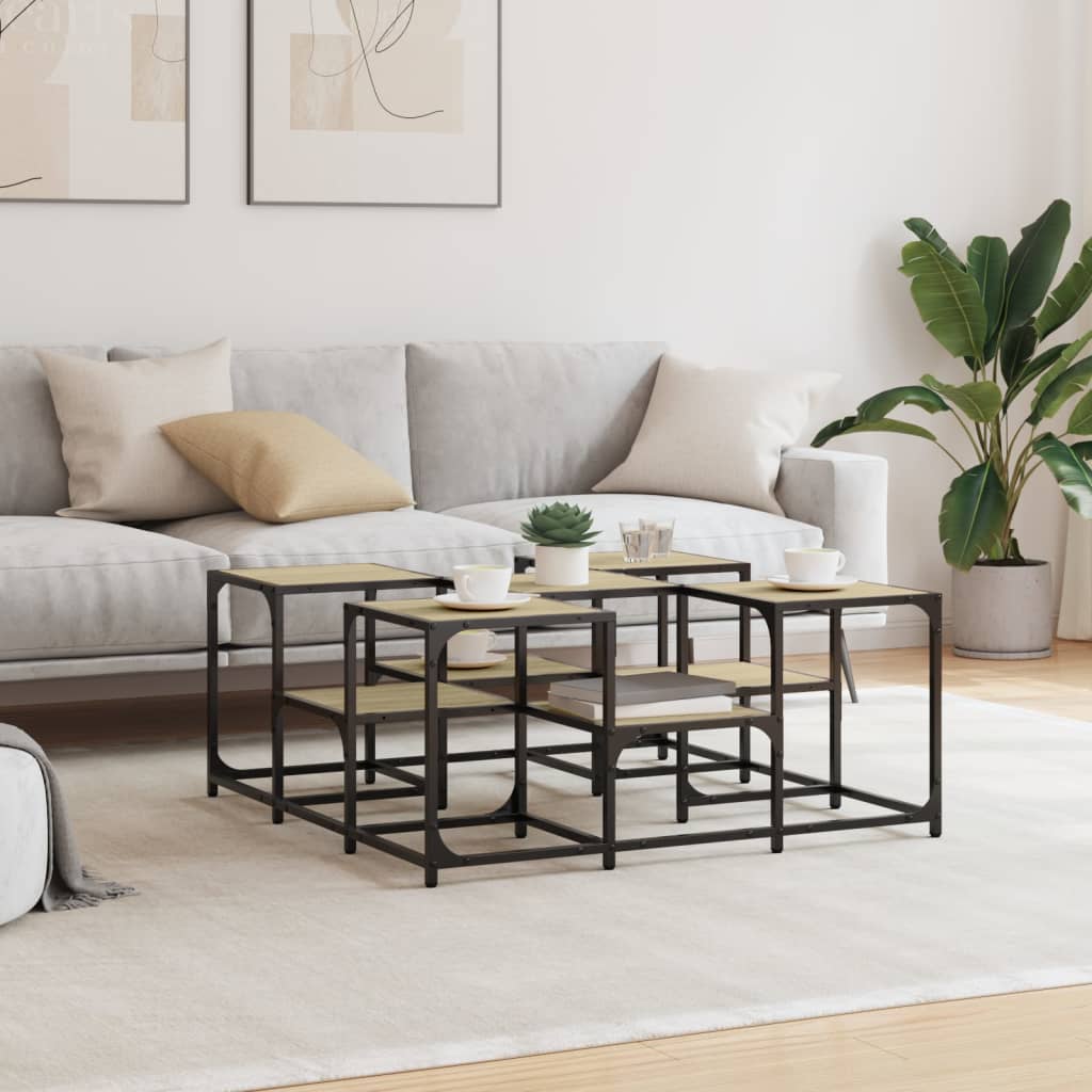 vidaXL Coffee Table Sonoma Oak 91x91x40 cm Engineered Wood 3