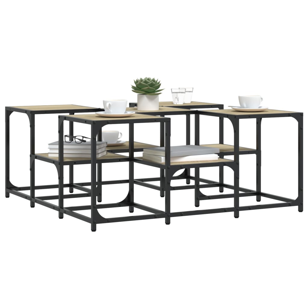 vidaXL Coffee Table Sonoma Oak 91x91x40 cm Engineered Wood 4