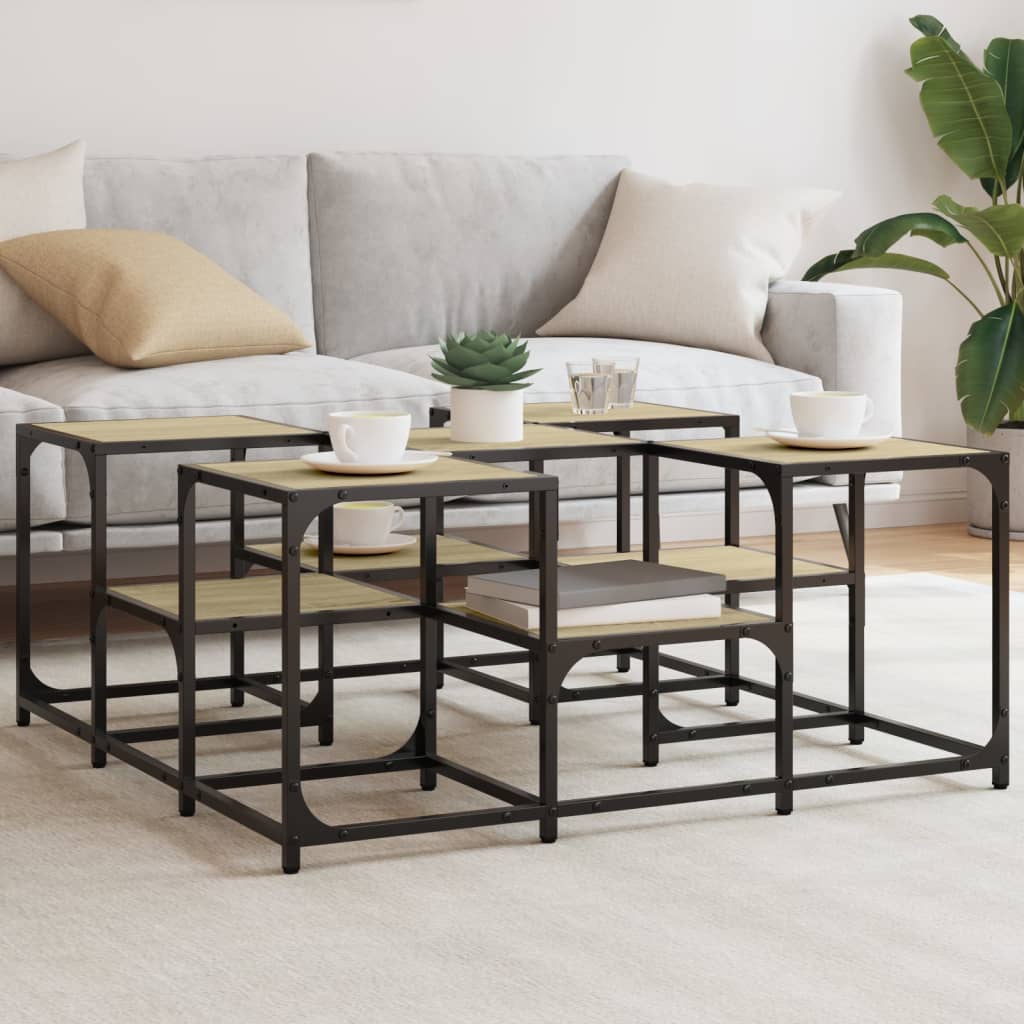 vidaXL Coffee Table Sonoma Oak 91x91x40 cm Engineered Wood 1