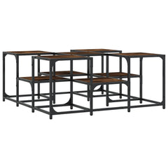 vidaXL Coffee Table Smoked Oak 91x91x40 cm Engineered Wood 2