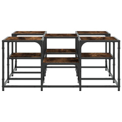 vidaXL Coffee Table Smoked Oak 91x91x40 cm Engineered Wood 6
