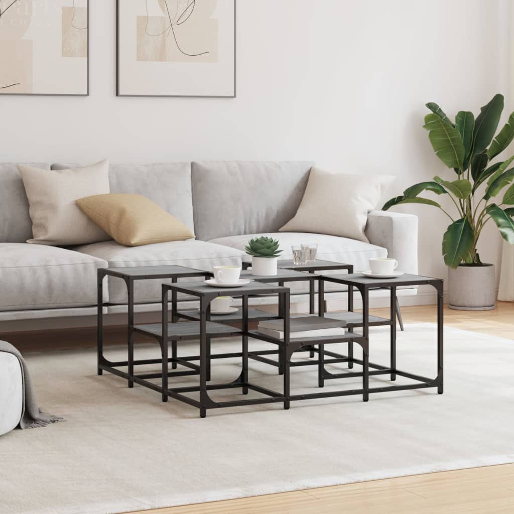 vidaXL Coffee Table Grey Sonoma 91x91x40 cm Engineered Wood 3