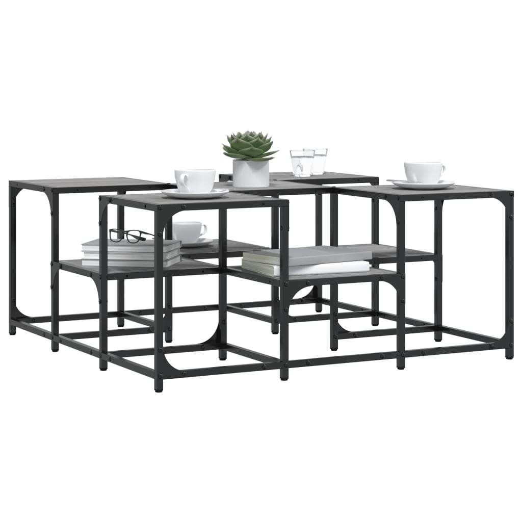 vidaXL Coffee Table Grey Sonoma 91x91x40 cm Engineered Wood 4