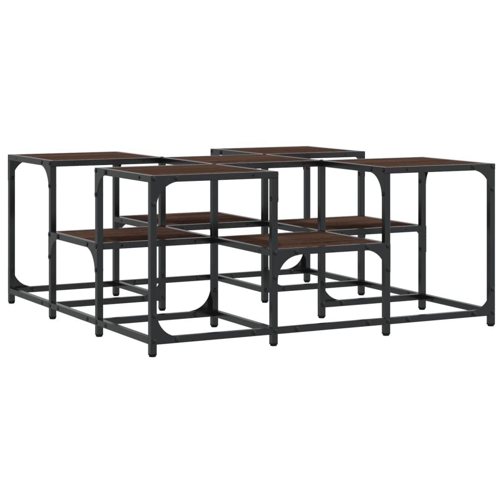 vidaXL Coffee Table Brown Oak 91x91x40 cm Engineered Wood 2