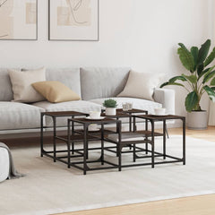 vidaXL Coffee Table Brown Oak 91x91x40 cm Engineered Wood 3
