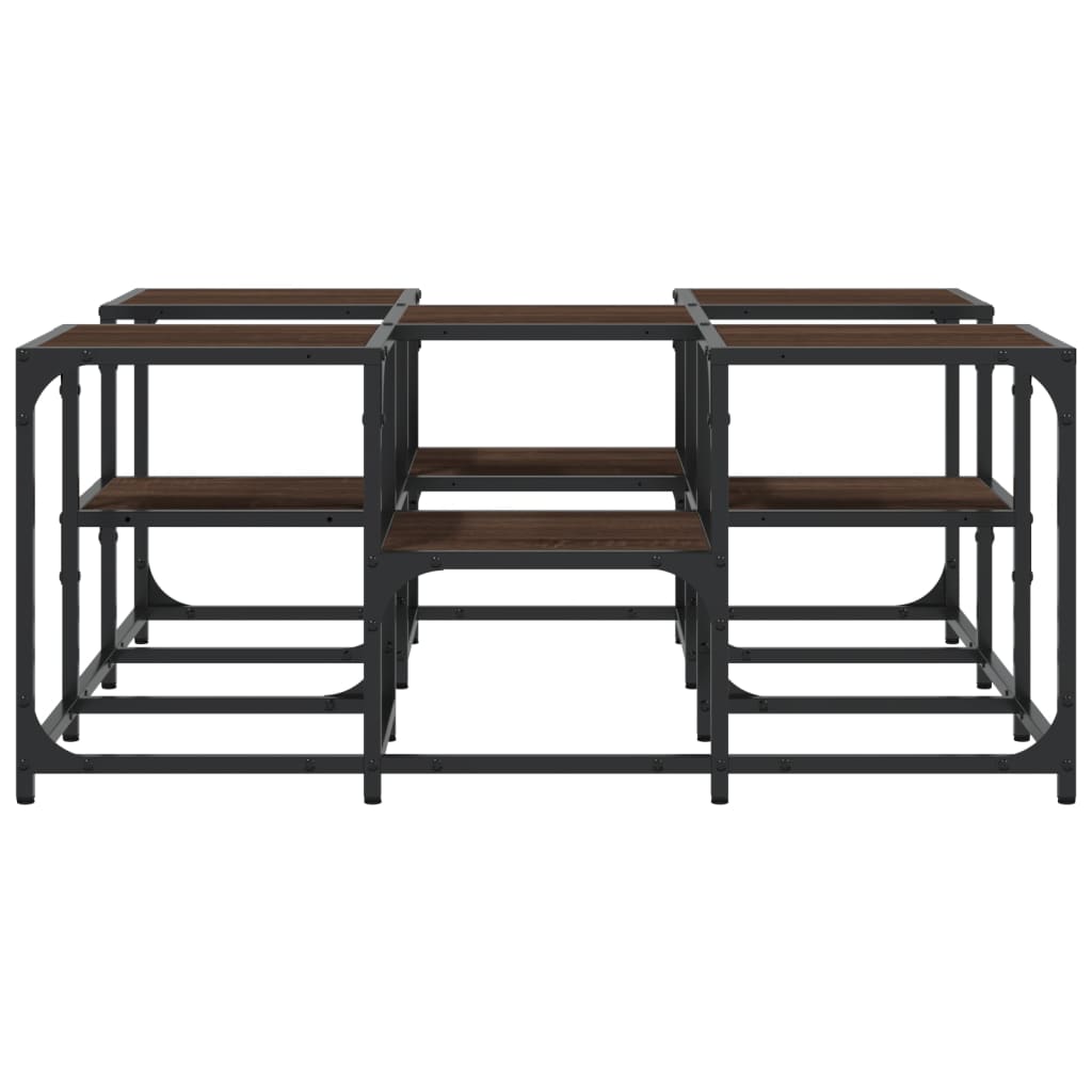 vidaXL Coffee Table Brown Oak 91x91x40 cm Engineered Wood 5