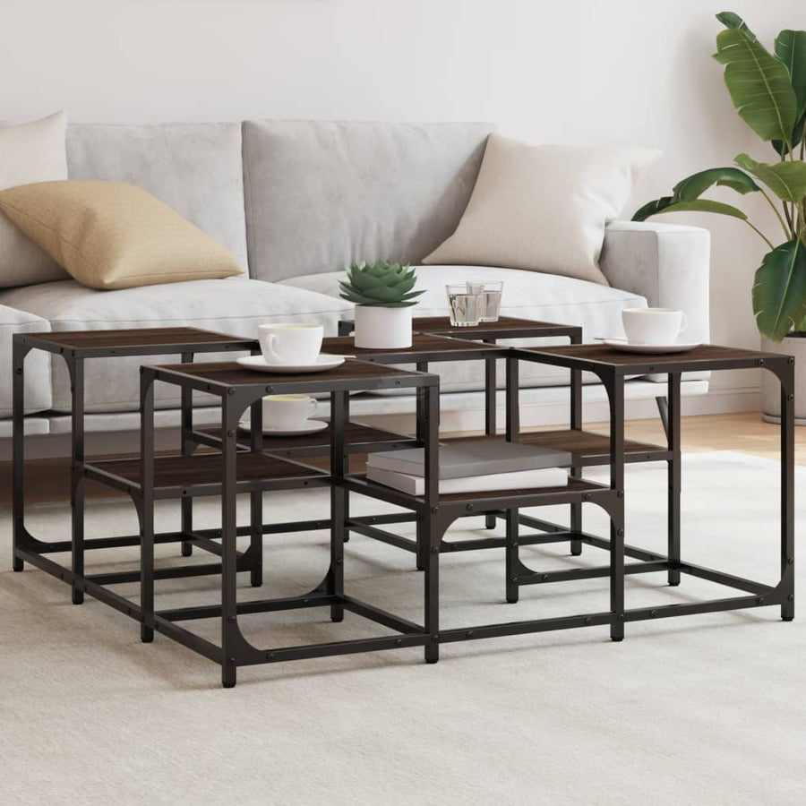 vidaXL Coffee Table Brown Oak 91x91x40 cm Engineered Wood 1
