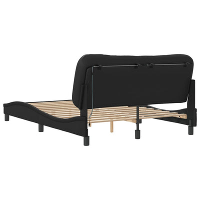 Bed Frame with LED Lights Black 120x200 cm Faux Leather