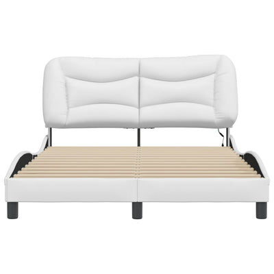 Bed Frame with LED Lights White 120x200 cm Faux Leather