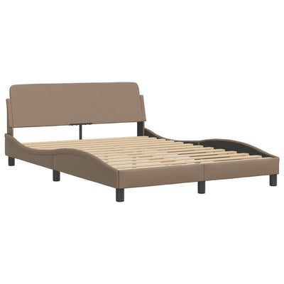 Bed Frame with LED Lights Cappuccino 120x200 cm Faux Leather