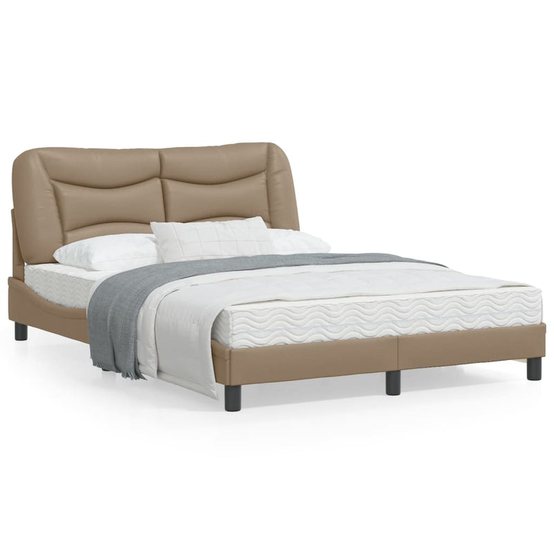 Bed Frame with LED Lights Cappuccino 120x200 cm Faux Leather