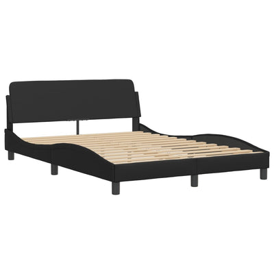 Bed Frame with LED Lights Black 140x200 cm Faux Leather