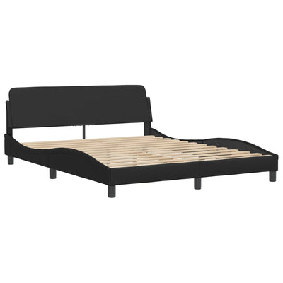 Bed Frame with LED Lights Black 160x200 cm Faux Leather