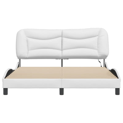 Bed Frame with LED Lights White 160x200 cm Faux Leather