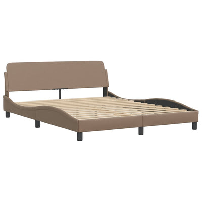 Bed Frame with LED Lights Cappuccino 160x200 cm Faux Leather