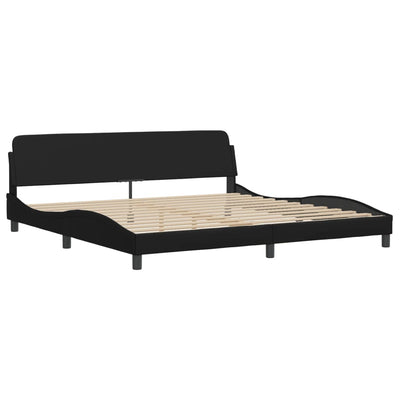 Bed Frame with LED Lights Black 200x200 cm Faux Leather