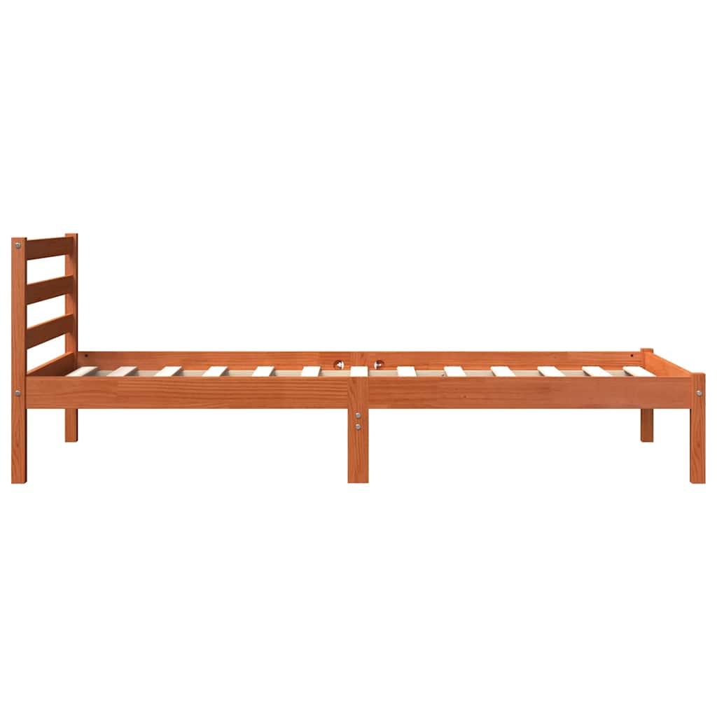 vidaXL Bed Frame | Wax Brown | Solid pine wood | Small Single | Durable 5