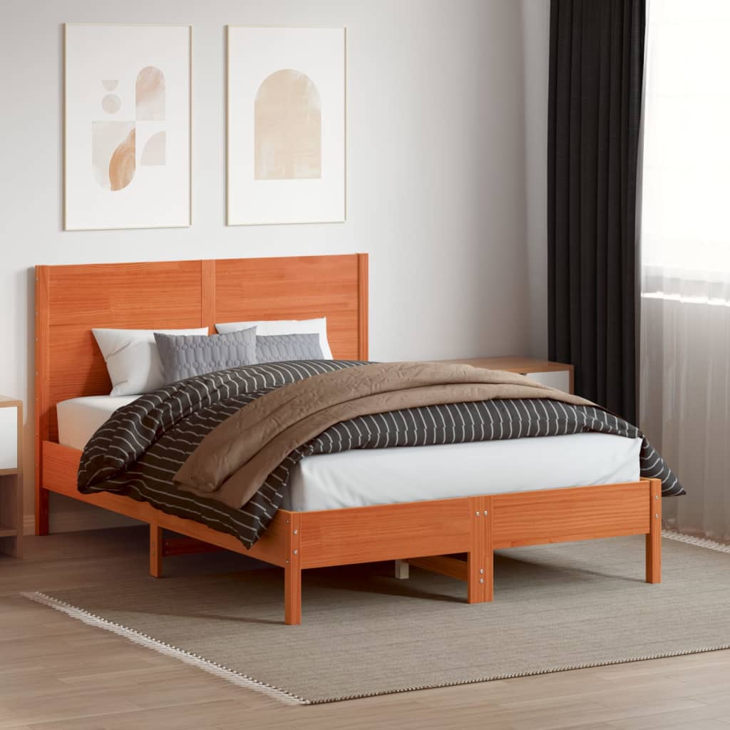 vidaXL Headboard Wax Brown 135 cm Solid Wood Pine 3