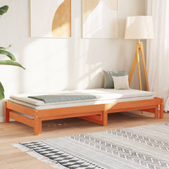 Day Bed with Trundle without Mattress Wax brown 90 cm 190 cm