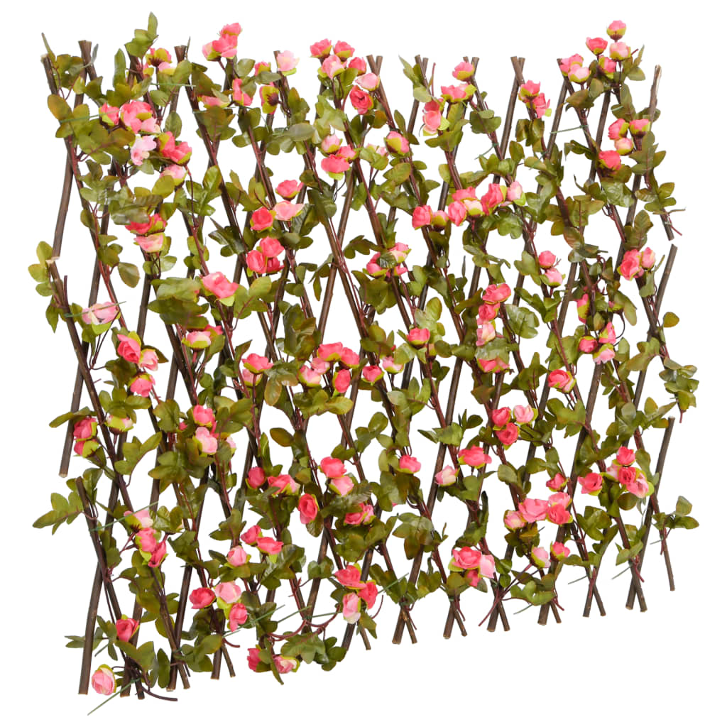 vidaXL Artificial Ivy Trellis Expandable Dark Pink 180x60 cm 1