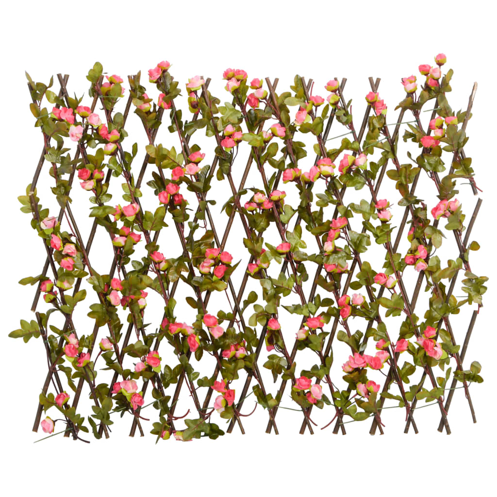 vidaXL Artificial Ivy Trellis Expandable Dark Pink 180x60 cm 2