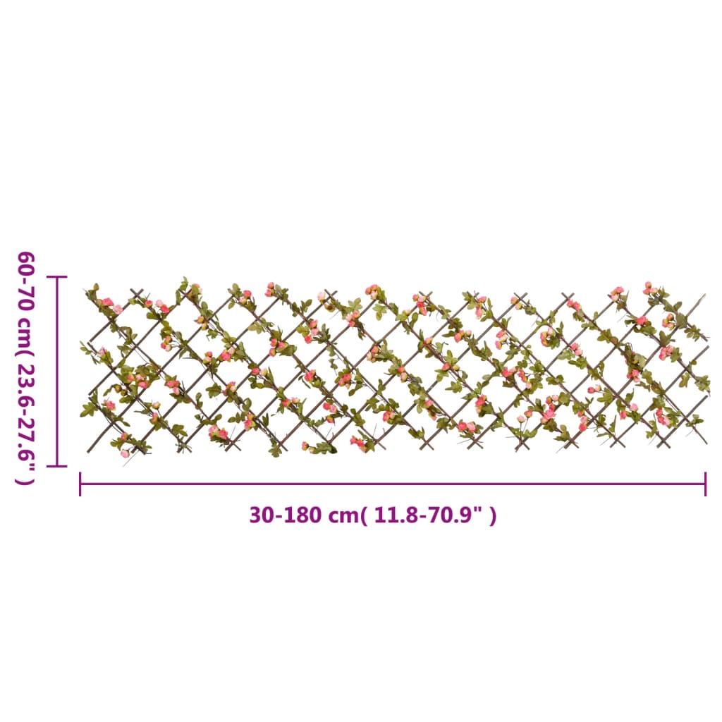 vidaXL Artificial Ivy Trellis Expandable Dark Pink 180x60 cm 6