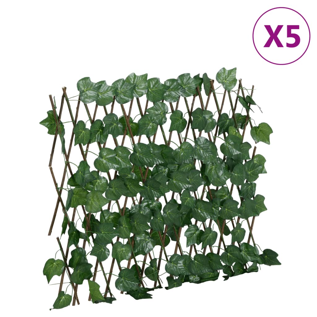 vidaXL Artificial Grape Leaf Trellis Expandable Green 5 pcs 190x60 cm 1