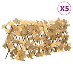 vidaXL Artificial Maple Leaf Trellis Expandable Orange 5 pcs 180x30 cm 1