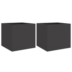vidaXL Planters 2 pcs Black 32x30x29 cm Steel 2
