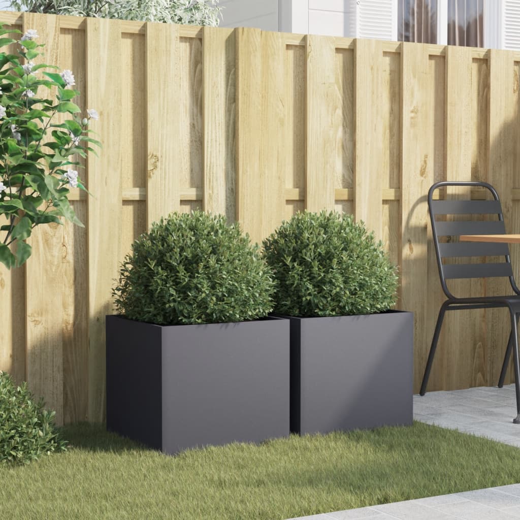 Garden Planter 2 pcs Anthracite Depth 40 cm 42 cm 39 cm