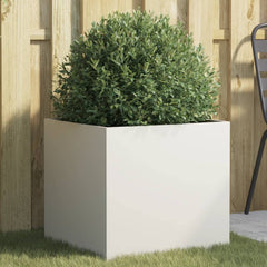 Planter Steel White Height 46 cm 49 cm