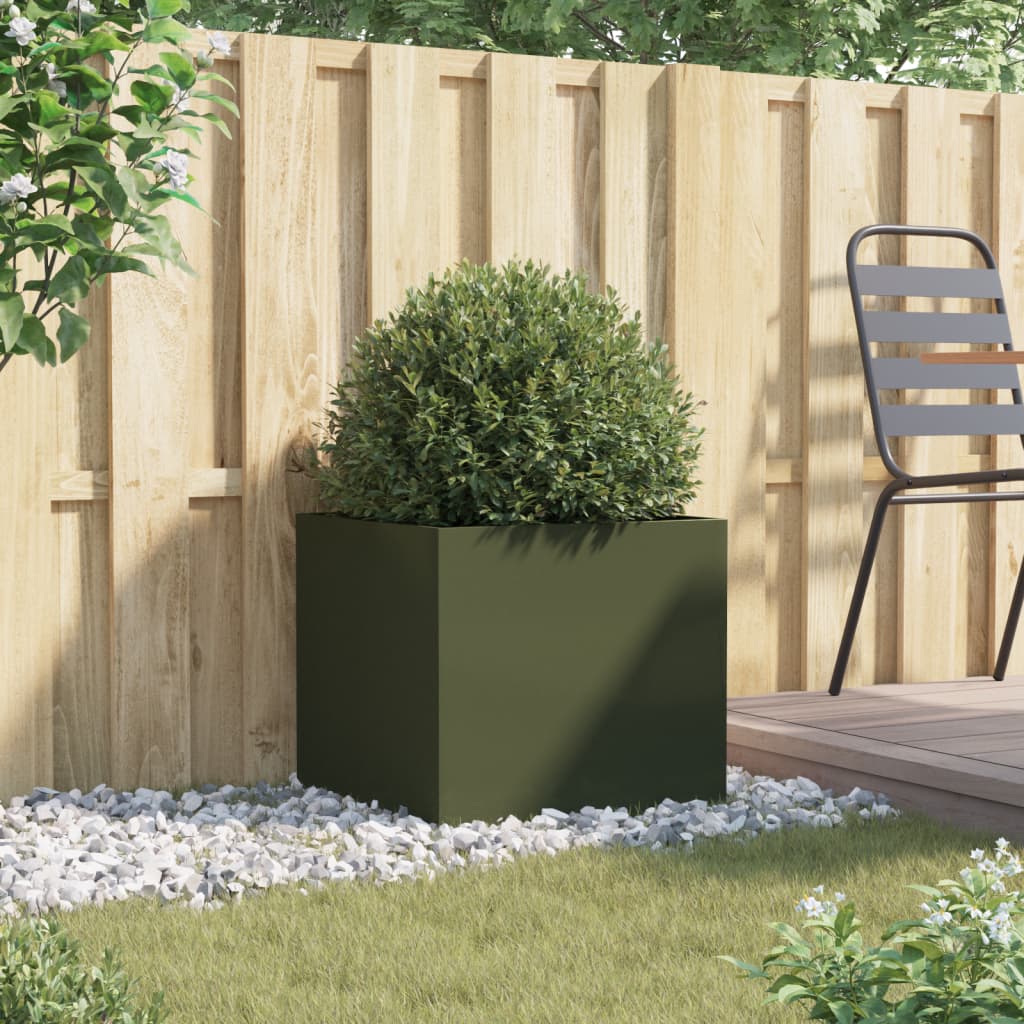 vidaXL Planter Olive Green 49x47x46 cm Steel 3