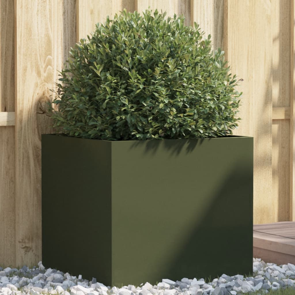 vidaXL Planter Olive Green 49x47x46 cm Steel 1