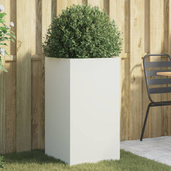 vidaXL Garden Planter Cold-rolled Steel White Height 75 cm
