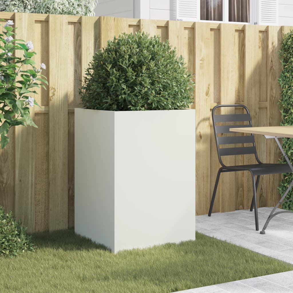 Garden Planter Cold-rolled Steel 1 White Height 75 cm 52 cm 48 cm
