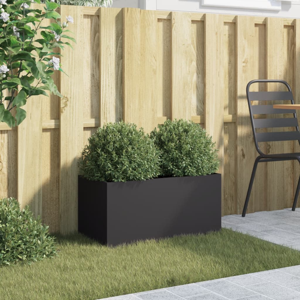 vidaXL Planter Black 62x30x29 cm Steel 3