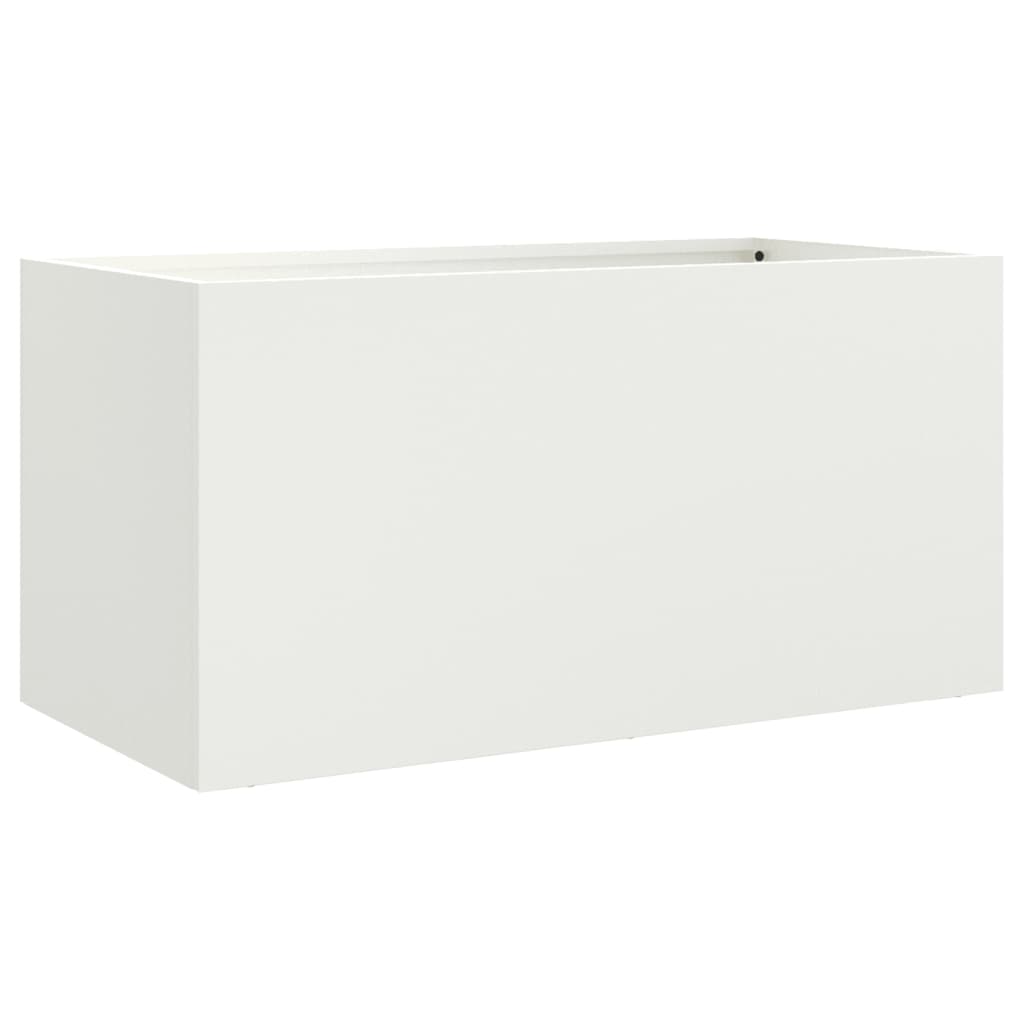 vidaXL Planter White 62x30x29 cm Steel 2