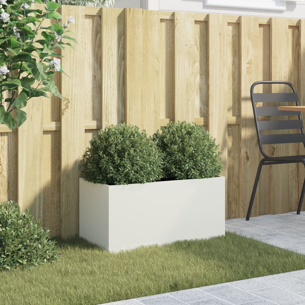 Planter Steel 1 White Height 29 cm 62 cm