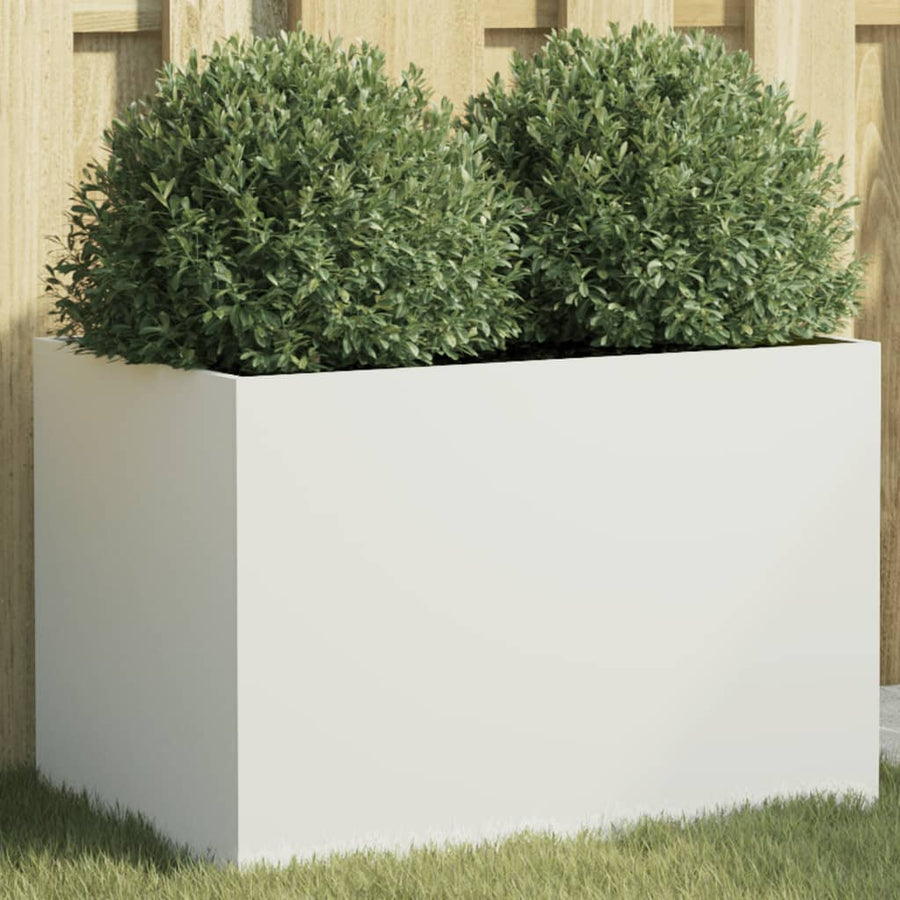 vidaXL Planter White 62x40x39 cm Steel 1