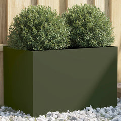 vidaXL Planter Olive Green 62x40x39 cm Steel 1