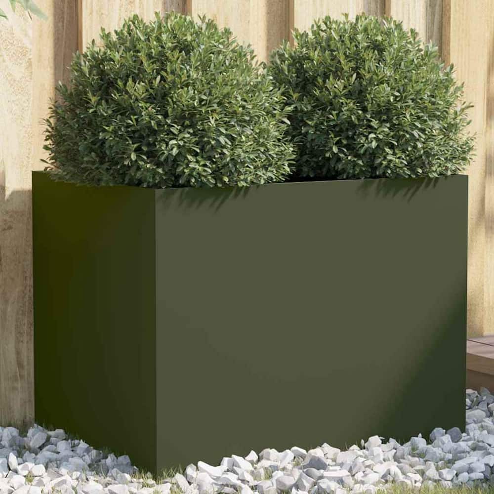 Planter Steel Olive Green Height 46 cm 62 cm