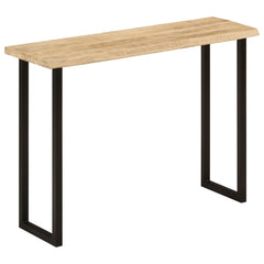 Console Table with Live Edge 105x33x76 cm Solid Wood Mango Black U shape