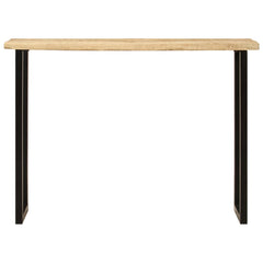 Console Table with Live Edge 105x33x76 cm Solid Wood Mango Black U shape